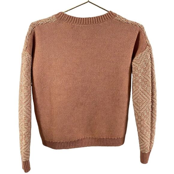 Madewell Fringe Reverse-Diamond Pullover Sweater Mauve/Rosey Pink- Size Medium - Picture 3 of 8